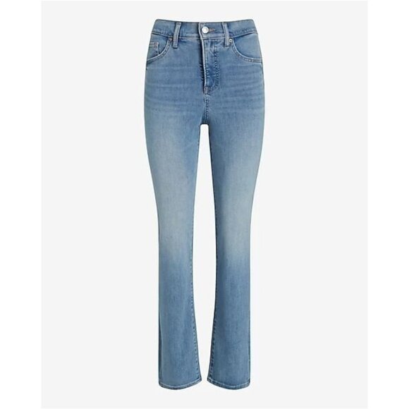 NWT Express High Waisted Light Wash '90s Slim Jeans Hyper Stretch 07202275 - Picture 5 of 10